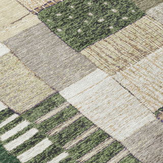 Piper Looms Chantille Geometric ACN1960 Olive Machine Washable Area Rug Swatch Image