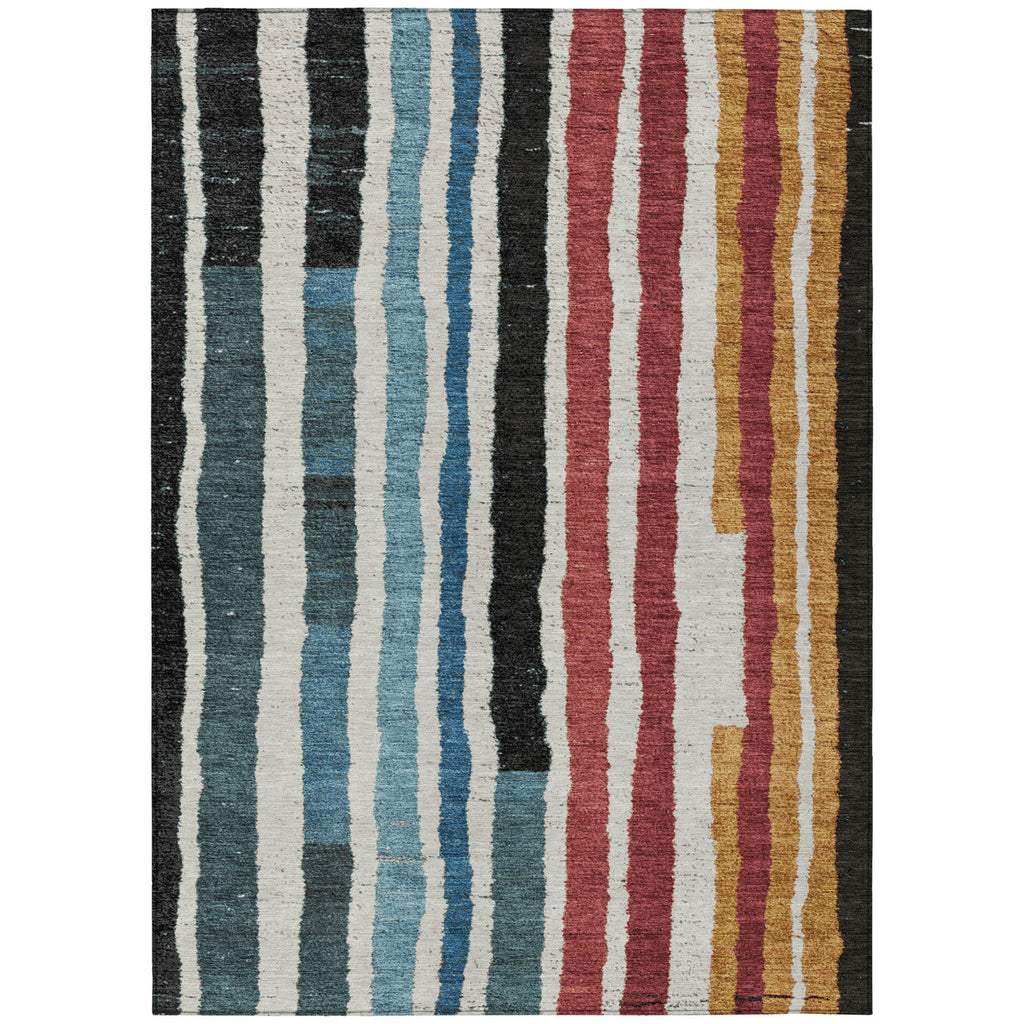 Piper Looms Chantille Stripes ACN1961 Black Machine Washable Area Rug main image