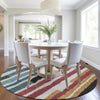 Piper Looms Chantille Stripes ACN1961 Black Machine Washable Area Rug Round Lifestyle Image Feature