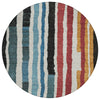 Piper Looms Chantille Stripes ACN1961 Black Machine Washable Area Rug Round Main Image