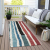 Piper Looms Chantille Stripes ACN1961 Black Machine Washable Area Rug Runner Outdoor Lifestyle Image Feature