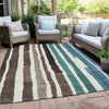 Piper Looms Chantille Stripes ACN1961 Brown Machine Washable Area Rug Outdoor Lifestyle Image Feature