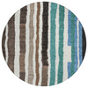 Piper Looms Chantille Stripes ACN1961 Brown Machine Washable Area Rug Round Main Image