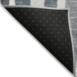Piper Looms Chantille Stripes ACN1961 Denim Machine Washable Area Rug Backing Image