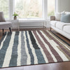 Piper Looms Chantille Stripes ACN1961 Denim Machine Washable Area Rug Lifestyle Image Feature