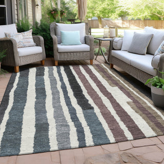 Piper Looms Chantille Stripes ACN1961 Denim Machine Washable Area Rug Outdoor Lifestyle Image Feature
