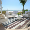 Piper Looms Chantille Stripes ACN1961 Denim Machine Washable Area Rug Round Outdoor Lifestyle Image Feature