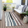 Piper Looms Chantille Stripes ACN1961 Denim Machine Washable Area Rug Runner Outdoor Lifestyle Image Feature