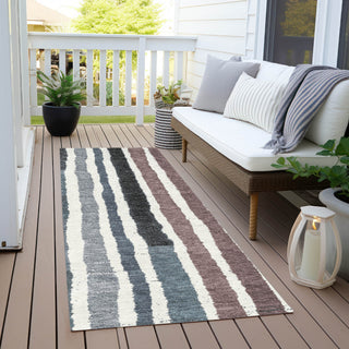 Piper Looms Chantille Stripes ACN1961 Denim Machine Washable Area Rug Runner Outdoor Lifestyle Image Feature