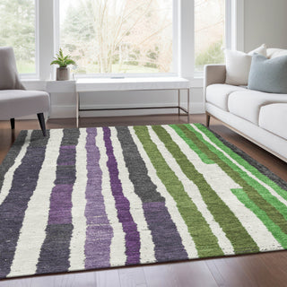Piper Looms Chantille Stripes ACN1961 Gray Machine Washable Area Rug Lifestyle Image Feature