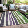 Piper Looms Chantille Stripes ACN1961 Gray Machine Washable Area Rug Outdoor Lifestyle Image Feature