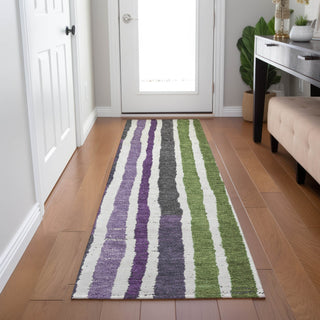 Piper Looms Chantille Stripes ACN1961 Gray Machine Washable Area Rug Runner Lifestyle Image Feature