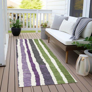 Piper Looms Chantille Stripes ACN1961 Gray Machine Washable Area Rug Runner Outdoor Lifestyle Image Feature