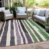 Piper Looms Chantille Stripes ACN1961 Purple Machine Washable Area Rug Outdoor Lifestyle Image Feature