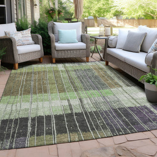 Piper Looms Chantille Stripes ACN1962 Aloe Machine Washable Area Rug Outdoor Lifestyle Image Feature
