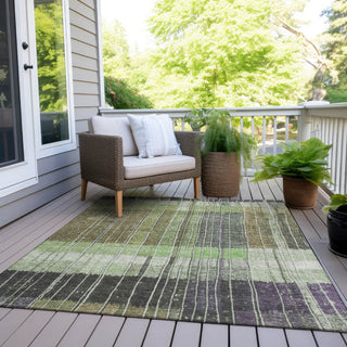 Piper Looms Chantille Stripes ACN1962 Aloe Machine Washable Area Rug Outdoor Lifestyle Image Feature