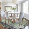 Piper Looms Chantille Stripes ACN1962 Aloe Machine Washable Area Rug Round Lifestyle Image Feature