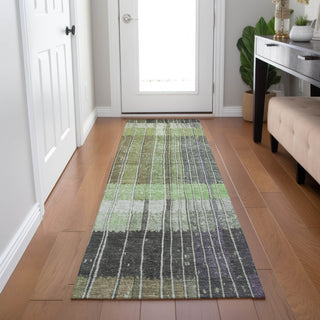 Piper Looms Chantille Stripes ACN1962 Aloe Machine Washable Area Rug Runner Lifestyle Image Feature