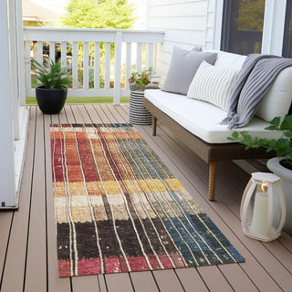 Piper Looms Chantille Stripes ACN1962 Beige Machine Washable Area Rug Runner Outdoor Lifestyle Image Feature