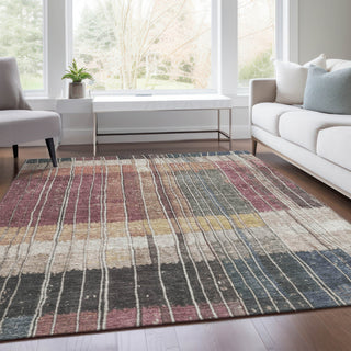 Piper Looms Chantille Stripes ACN1962 Mauve Machine Washable Area Rug Lifestyle Image Feature