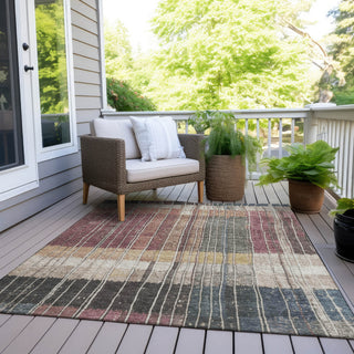 Piper Looms Chantille Stripes ACN1962 Mauve Machine Washable Area Rug Outdoor Lifestyle Image Feature