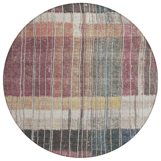 Piper Looms Chantille Stripes ACN1962 Mauve Machine Washable Area Rug Round Main Image