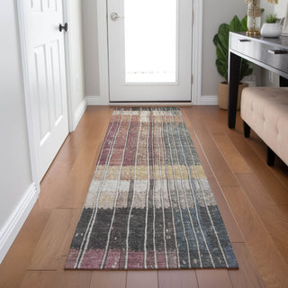 Piper Looms Chantille Stripes ACN1962 Mauve Machine Washable Area Rug Runner Lifestyle Image Feature