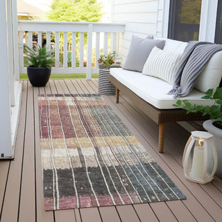 Piper Looms Chantille Stripes ACN1962 Mauve Machine Washable Area Rug Runner Outdoor Lifestyle Image Feature