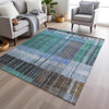Piper Looms Chantille Stripes ACN1962 Teal Machine Washable Area Rug Lifestyle Image Feature