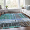 Piper Looms Chantille Stripes ACN1962 Teal Machine Washable Area Rug Lifestyle Image Feature