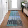 Piper Looms Chantille Stripes ACN1962 Teal Machine Washable Area Rug Runner Lifestyle Image Feature