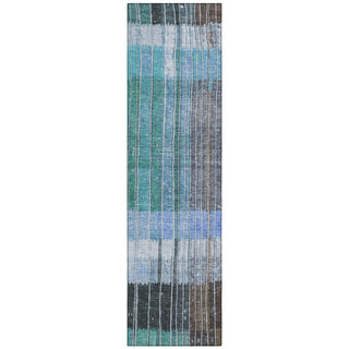 Piper Looms Chantille Stripes ACN1962 Teal Machine Washable Area Rug Runner Main Image