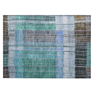 Piper Looms Chantille Stripes ACN1962 Teal Machine Washable Area Rug Scatter Main Image