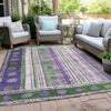 Piper Looms Chantille Stripes ACN1963 Green Machine Washable Area Rug Outdoor Lifestyle Image Feature
