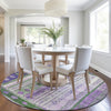 Piper Looms Chantille Stripes ACN1963 Green Machine Washable Area Rug Round Lifestyle Image Feature