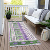 Piper Looms Chantille Stripes ACN1963 Green Machine Washable Area Rug Runner Outdoor Lifestyle Image Feature