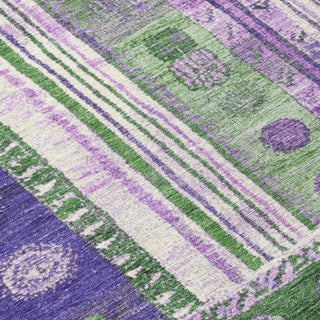 Piper Looms Chantille Stripes ACN1963 Green Machine Washable Area Rug Swatch Image