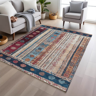Piper Looms Chantille Stripes ACN1963 Navy Machine Washable Area Rug Lifestyle Image Feature