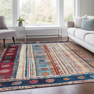 Piper Looms Chantille Stripes ACN1963 Navy Machine Washable Area Rug Lifestyle Image Feature