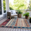 Piper Looms Chantille Stripes ACN1963 Navy Machine Washable Area Rug Outdoor Lifestyle Image Feature
