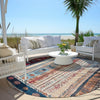 Piper Looms Chantille Stripes ACN1963 Navy Machine Washable Area Rug Round Outdoor Lifestyle Image Feature