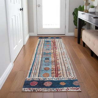 Piper Looms Chantille Stripes ACN1963 Navy Machine Washable Area Rug Runner Lifestyle Image Feature