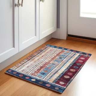 Piper Looms Chantille Stripes ACN1963 Navy Machine Washable Area Rug Scatter Lifestyle Image Feature