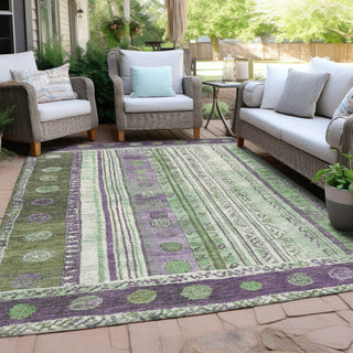 Piper Looms Chantille Stripes ACN1963 Purple Machine Washable Area Rug Outdoor Lifestyle Image Feature