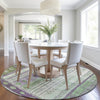 Piper Looms Chantille Stripes ACN1963 Purple Machine Washable Area Rug Round Lifestyle Image Feature