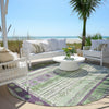 Piper Looms Chantille Stripes ACN1963 Purple Machine Washable Area Rug Round Outdoor Lifestyle Image Feature
