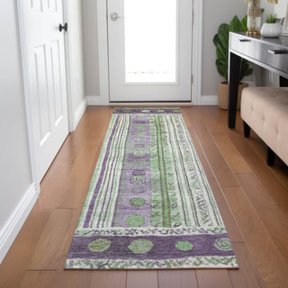 Piper Looms Chantille Stripes ACN1963 Purple Machine Washable Area Rug Runner Lifestyle Image Feature