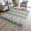 Piper Looms Chantille Stripes ACN1964 Aloe Machine Washable Area Rug Lifestyle Image Feature