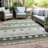 Piper Looms Chantille Stripes ACN1964 Aloe Machine Washable Area Rug Outdoor Lifestyle Image Feature