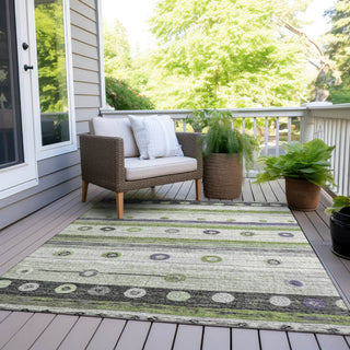 Piper Looms Chantille Stripes ACN1964 Aloe Machine Washable Area Rug Outdoor Lifestyle Image Feature